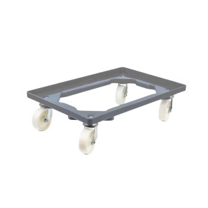 PROREGAL Transportroller Sparset, 2 graue Rollwagen für Euroboxen 60x40 cm mit 4 Lenkrollen.