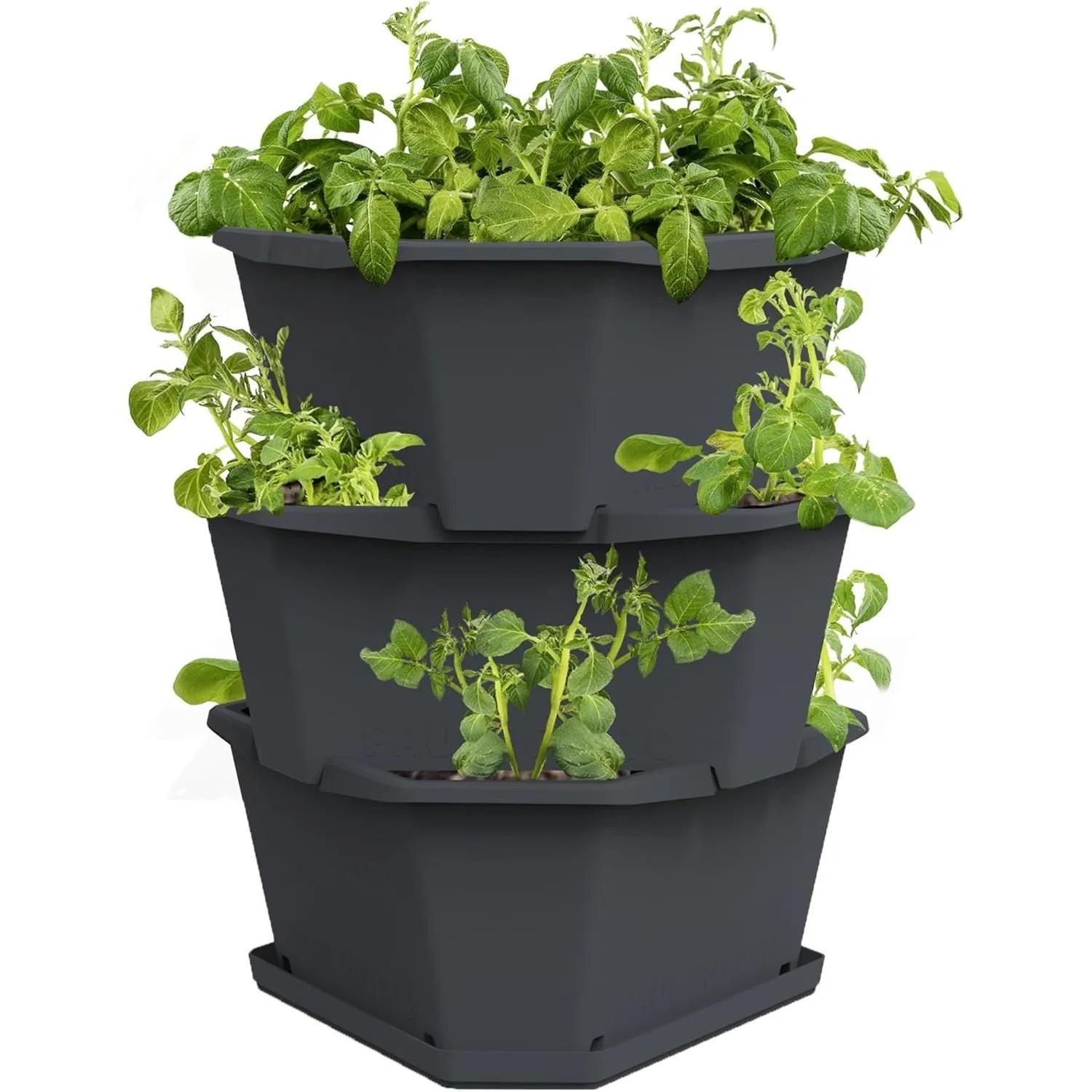 Gusta Garden Kartoffelturm Paul Potato Hochbeet 3 Etagen Mit Untersetzer Anthrazit