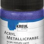 Kreul Acrylfarbe Metallic Violett, 50 ml, im Glas mit schwarzem Deckel.