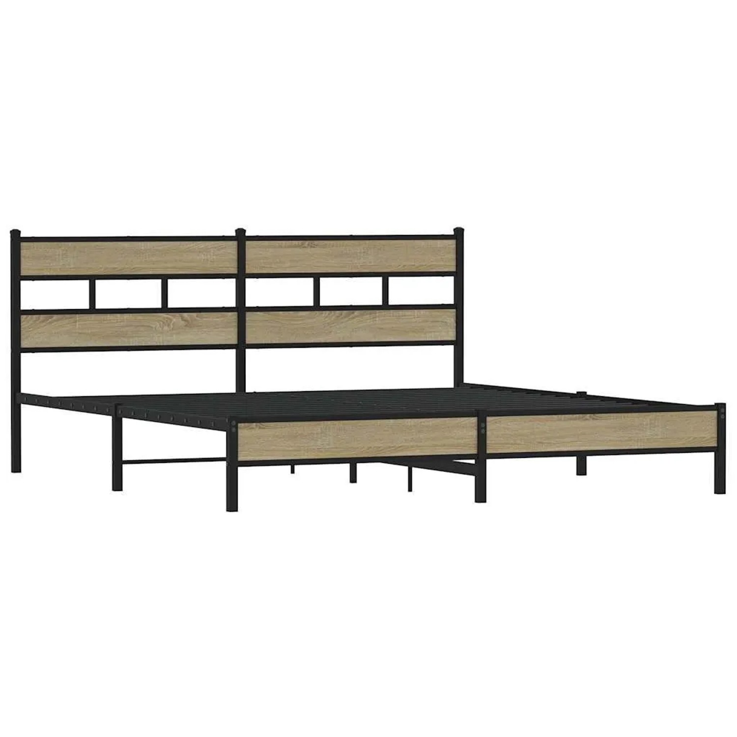 vidaXL Metallbett ohne Matratze Sonoma-Eiche 193x203 cm 3308497 günstig online kaufen