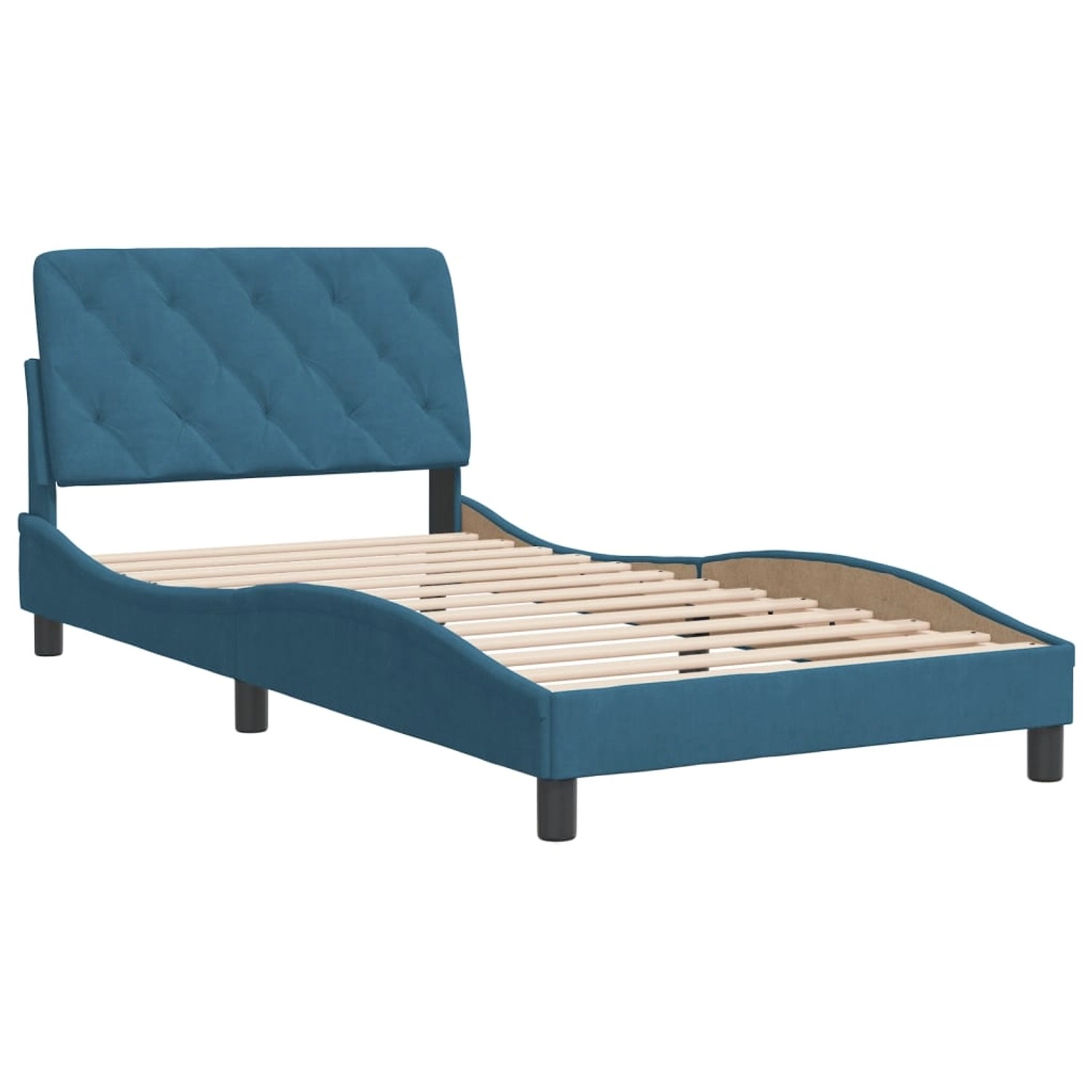 vidaXL Bettgestell ohne Matratze Blau 100x200 cm Samt 3207909 günstig online kaufen