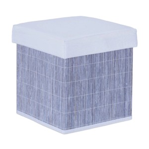 Relaxdays Sitzhocker Bambus Grau Faltbar 35 cm x 35 cm x 35 cm 2,6 kg