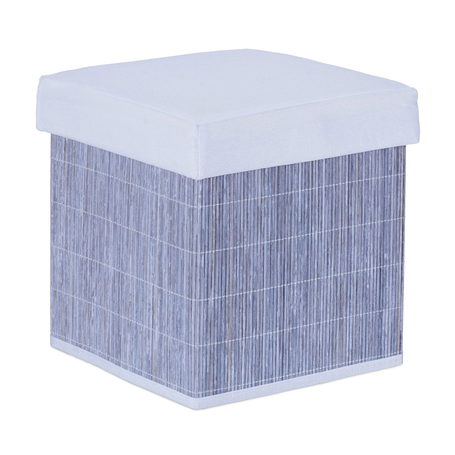 Relaxdays Sitzhocker Bambus Grau Faltbar 35 cm x 35 cm x 35 cm 2,6 kg