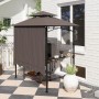 Outsunny Grillpavillon in Kaffee mit Metallgestell, Seitenteilen und Ablageflächen.