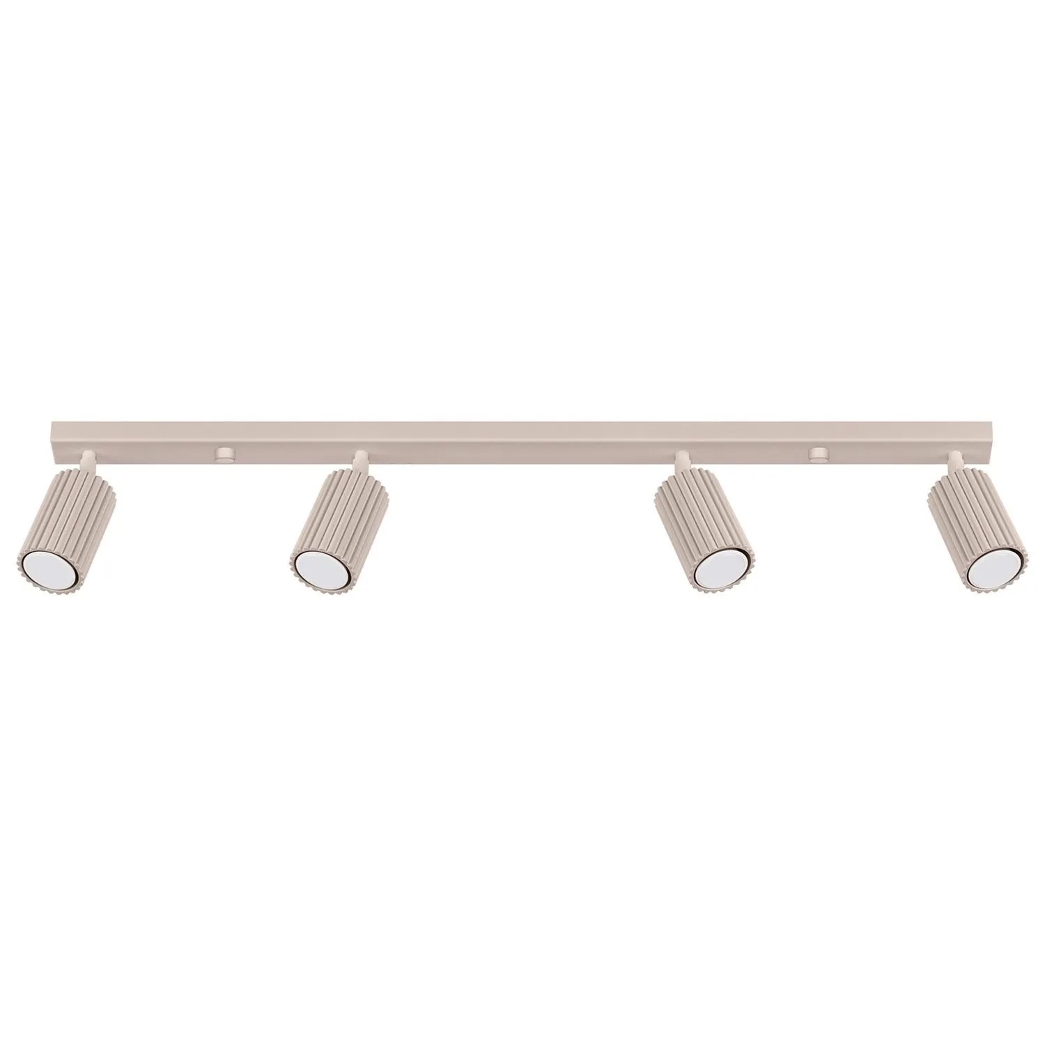 Licht-Erlebnisse Spot Lampe 81 CM Breit Aluminium Taupe 4-Flammig GU10 Länglich Modern
