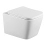 Glasdeals Wand-WC, spülrandlos mit SoftClose Sitz. Hänge-WC aus Keramik in Weiß.