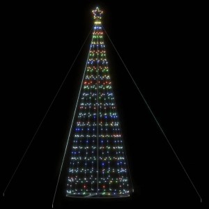 Mehrfarbiger LED-Weihnachtsbaum, 503 cm hoch, mit 1534 LEDs und Sternspitze. Festliche Weihnachtsbaumbeleuchtung.