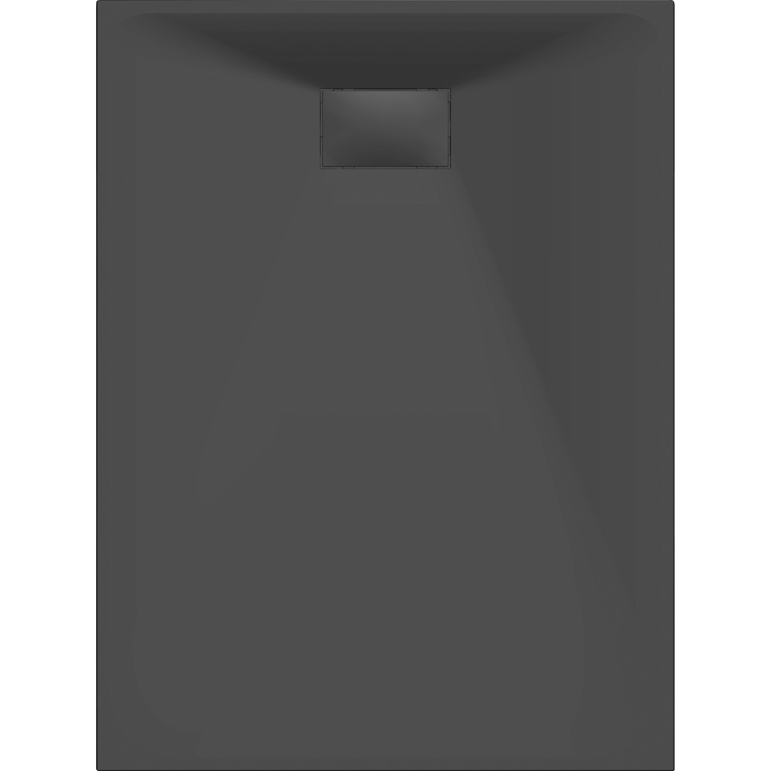 Anthrazitfarbene baliv Duschwanne 120x90 cm in Steinoptik aus robustem SMC Kunststoff.