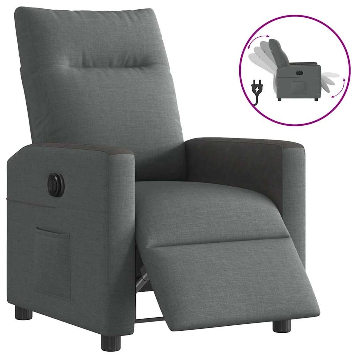 vidaXL Relaxsessel Elektrisch Dunkelgrau Stoff 3324039 günstig online kaufen