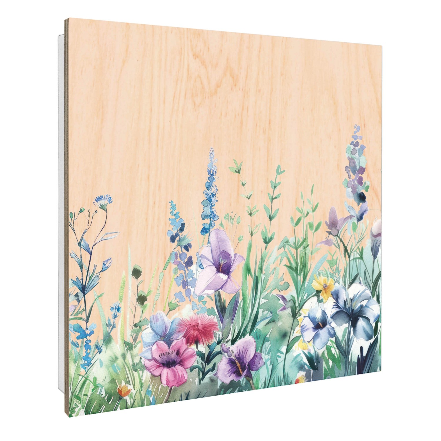 Banjado Schlüsselkasten mit Holzfront 30x30cm Weiß Scharnier Links 50 Haken günstig online kaufen