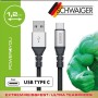 Schwaiger USB Type C Ladekabel, 1,2m, schwarz, unzerstörbar, zum Synchronisieren und Laden von Geräten.
