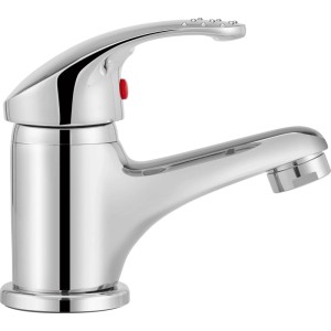 Einhebel-Waschtischarmatur Sangro Chrom, glänzende Badarmatur für Waschbecken.