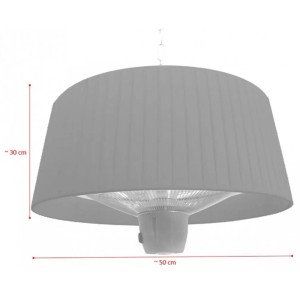 Jet-Line Terrassenheizer Elektra mit LED-Lampe, Deckenmontage, ca. 50x30cm.