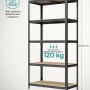 Schwarzes Songmics Lagerregal, 50x100x200 cm, mit 5 Ebenen. Ideal für Garage und Keller.
