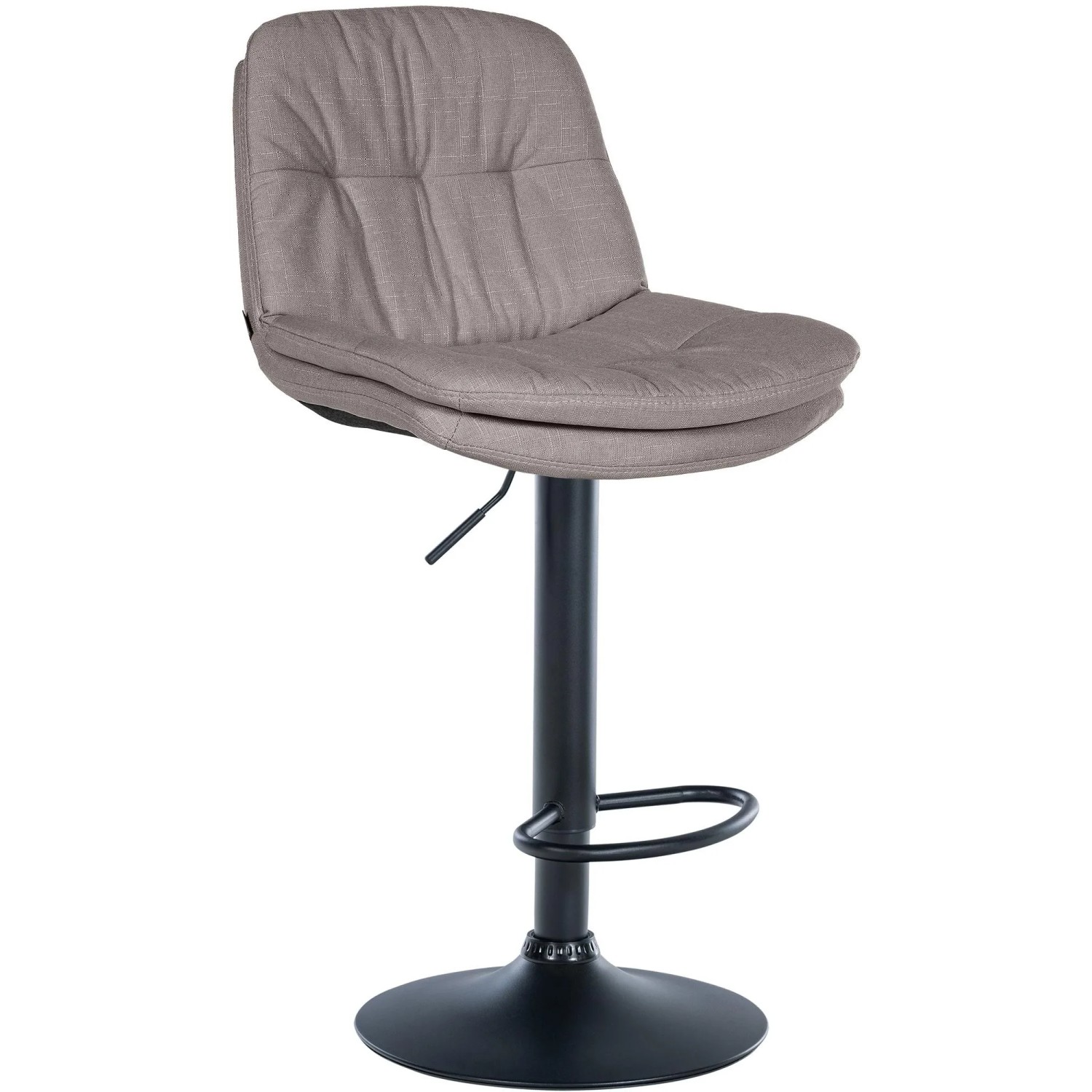 DELUKE Barhocker MITUN Stoff Grau 46x54x92cm Schwarz Barstuhl Höhenverstellbar Mit Lehne Drehbar Tresenhocker Tresenstuhl