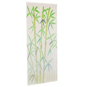 vidaXL Türvorhang aus Bambus, 90x200 cm, mit Bambusblatt-Motiv, als Fensterdeko oder Insektenschutz.