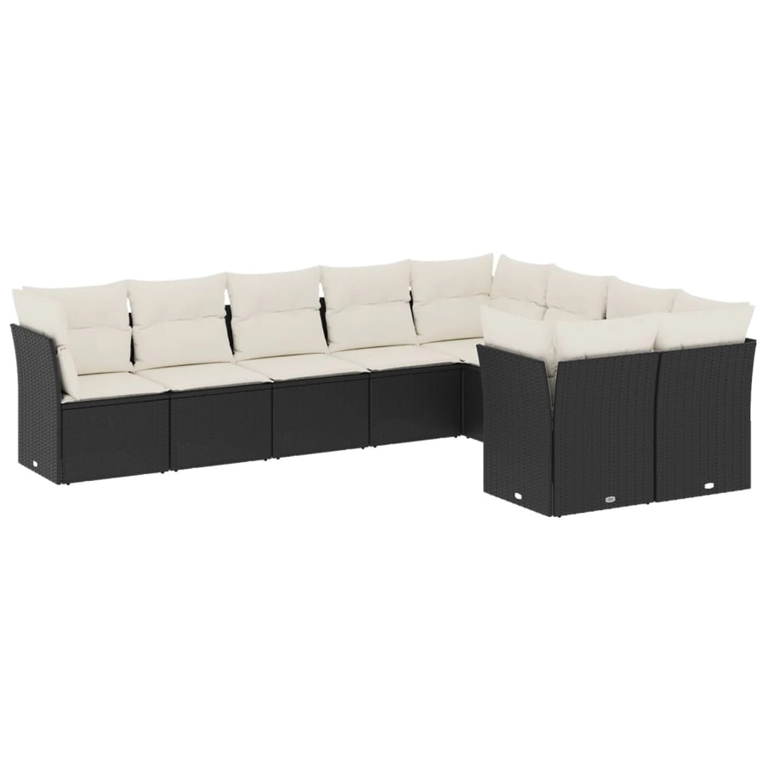 vidaXL 9-Tlg Garten-Sofagarnitur mit Kissen Schwarz Poly Rattan 3250005 günstig online kaufen
