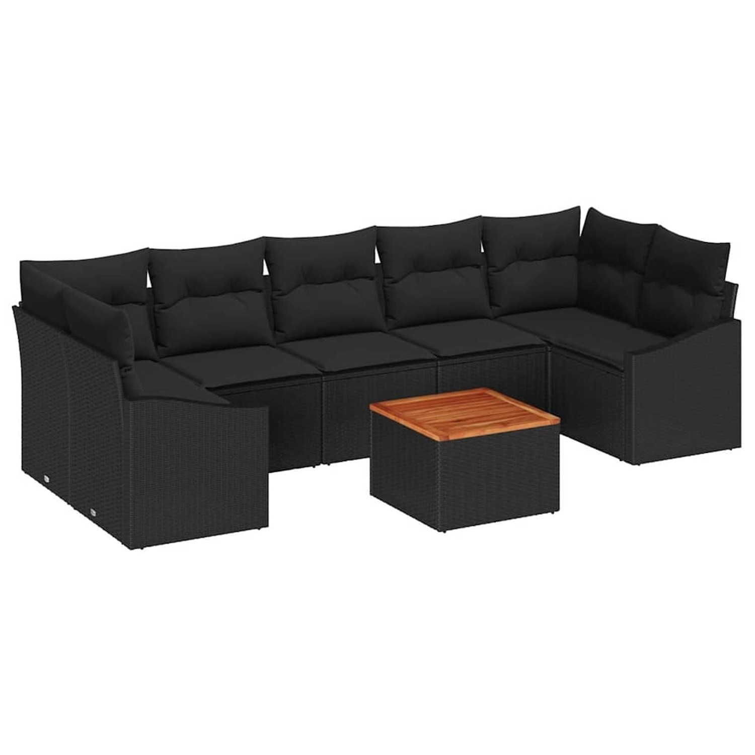 vidaXL Garten-Sofa-Set mit Kissen 8-Tlg Schwarz Poly Rattan 3347800 günstig online kaufen