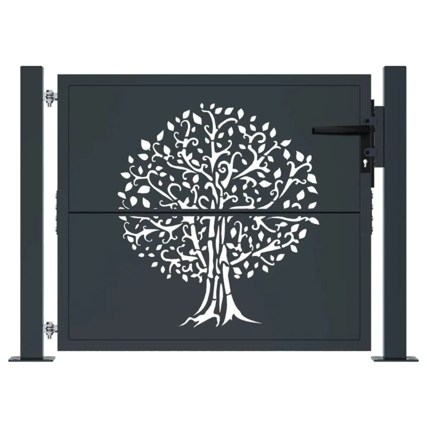 vidaXL Gartentor Anthrazit 105x105 cm Stahl Baum-Design 153155_3