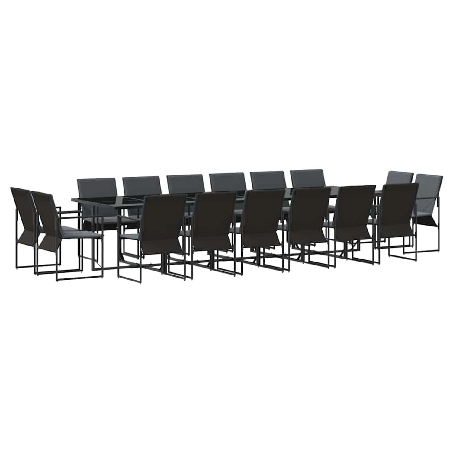 vidaXL Garten Essgruppe 17-Tlg Schwarz Stahl 3335872 günstig online kaufen