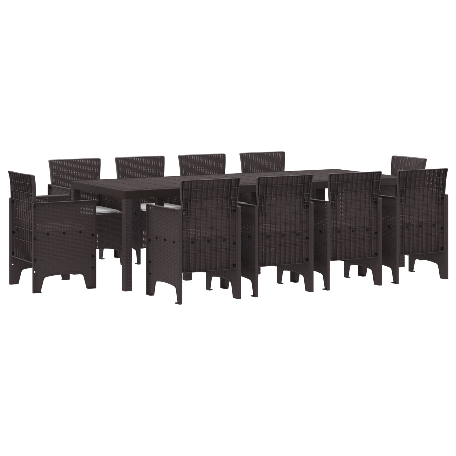vidaXL 11-tlg Garten-Essgruppe mit Kissen Braun Poly Rattan 3378599 günstig online kaufen