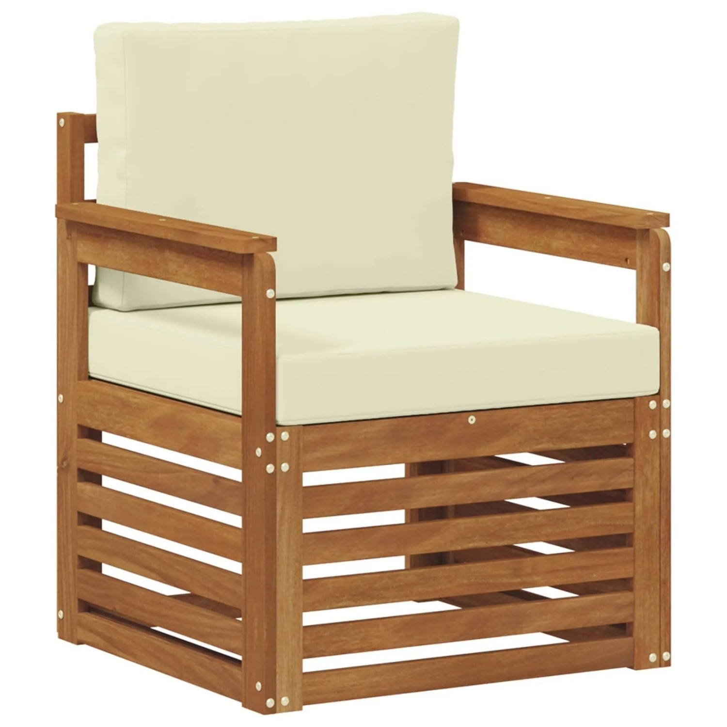vidaXL Outdoor-Sofagarnitur mit Kissen Natur 71 x 63 x 73 cm 3436340