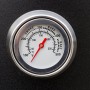 Detailaufnahme des Thermometers am El Fuego Smoker Holzkohlegrill Kiona Schwarz.