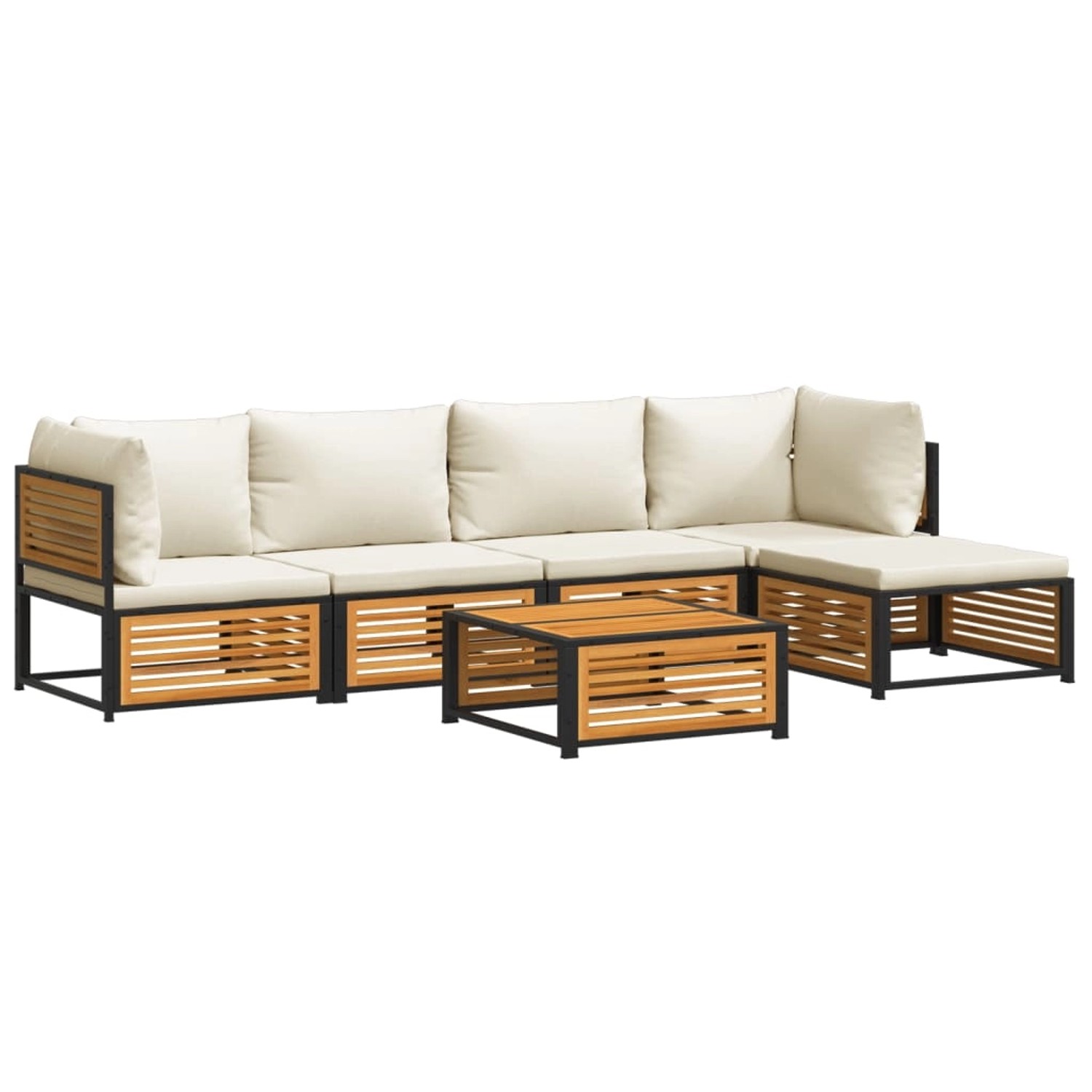 vidaXL 6-Tlg Garten-Sofagarnitur mit Kissen Massivholz Akazie 3214910 günstig online kaufen