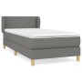 Boxspringbett dunkelgrau (80x200 cm) mit Matratze und Kopfteil, Stoffbezug.