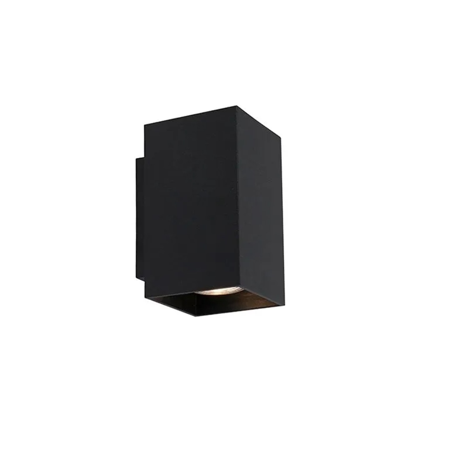 QAZQA Moderne Wandleuchte Quadratisch Schwarz Sandy