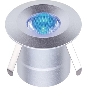 Silberne LED Bodeneinbauleuchte Budoni mit Farbwechsel, 5er Set.