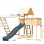 Karibu Spielturm Lotti mit Rutsche, Schaukel und Leiter aus Holz, ideal für den Garten.
