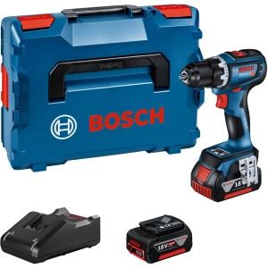 Bosch Professional Akku-Bohrschrauber GSR 18V-90 C mit Akkus, Ladegerät und L-Boxx.