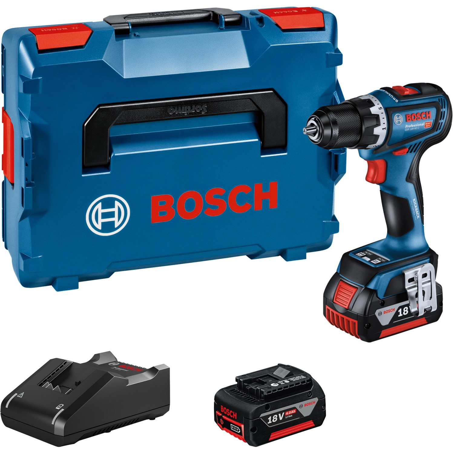 Bosch Professional 18 V Akku-Bohrschrauber GSR 18V-90 C inkl. 5 Ah Akkus