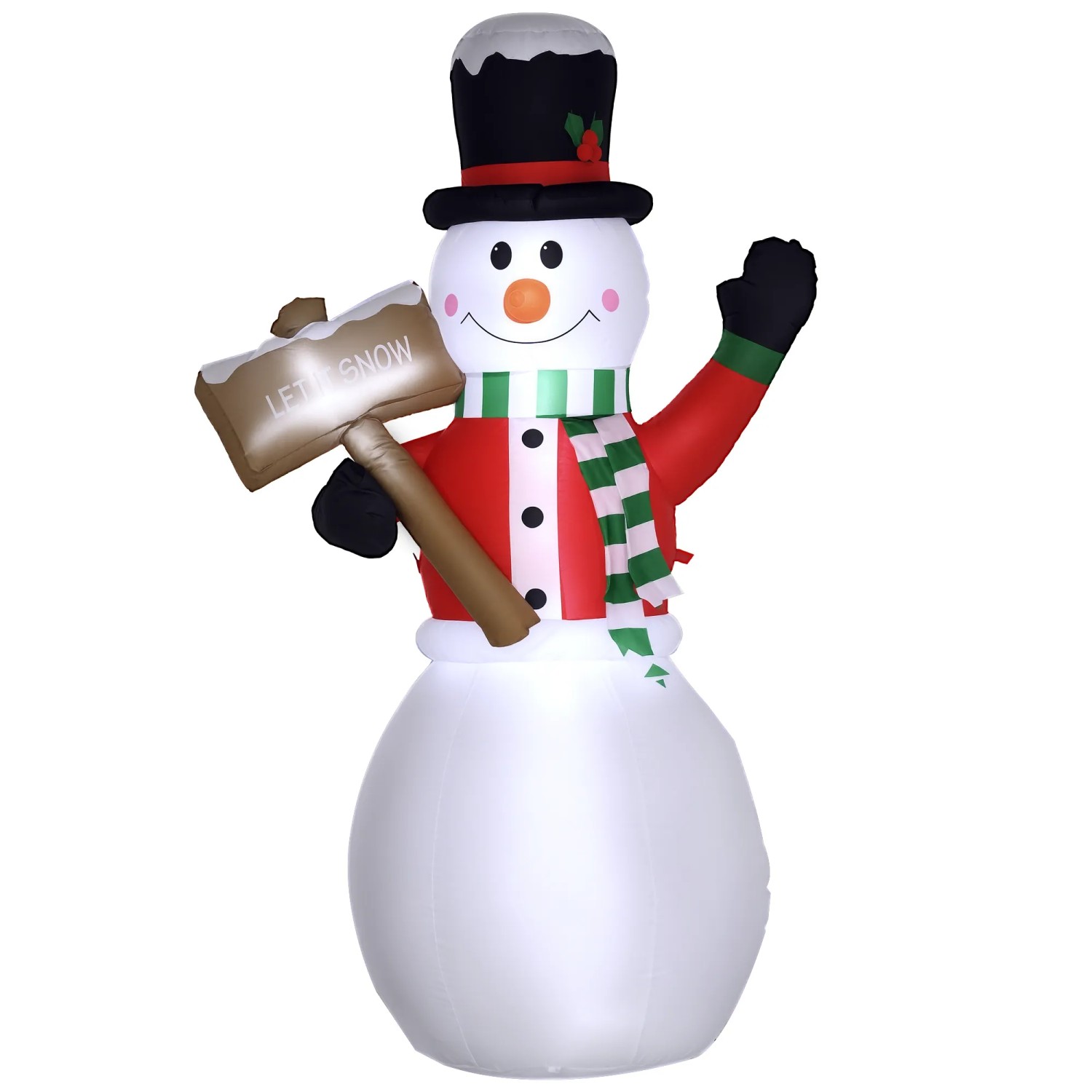 Outsunny Aufblasbarer Schneemann 180cm mit Schild