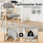 SoBuy 2er Set Esszimmerstuhl Klappstuhl Küchenstuhl Polsterstuhl mit Lehne Grau FST92-Nx2_5