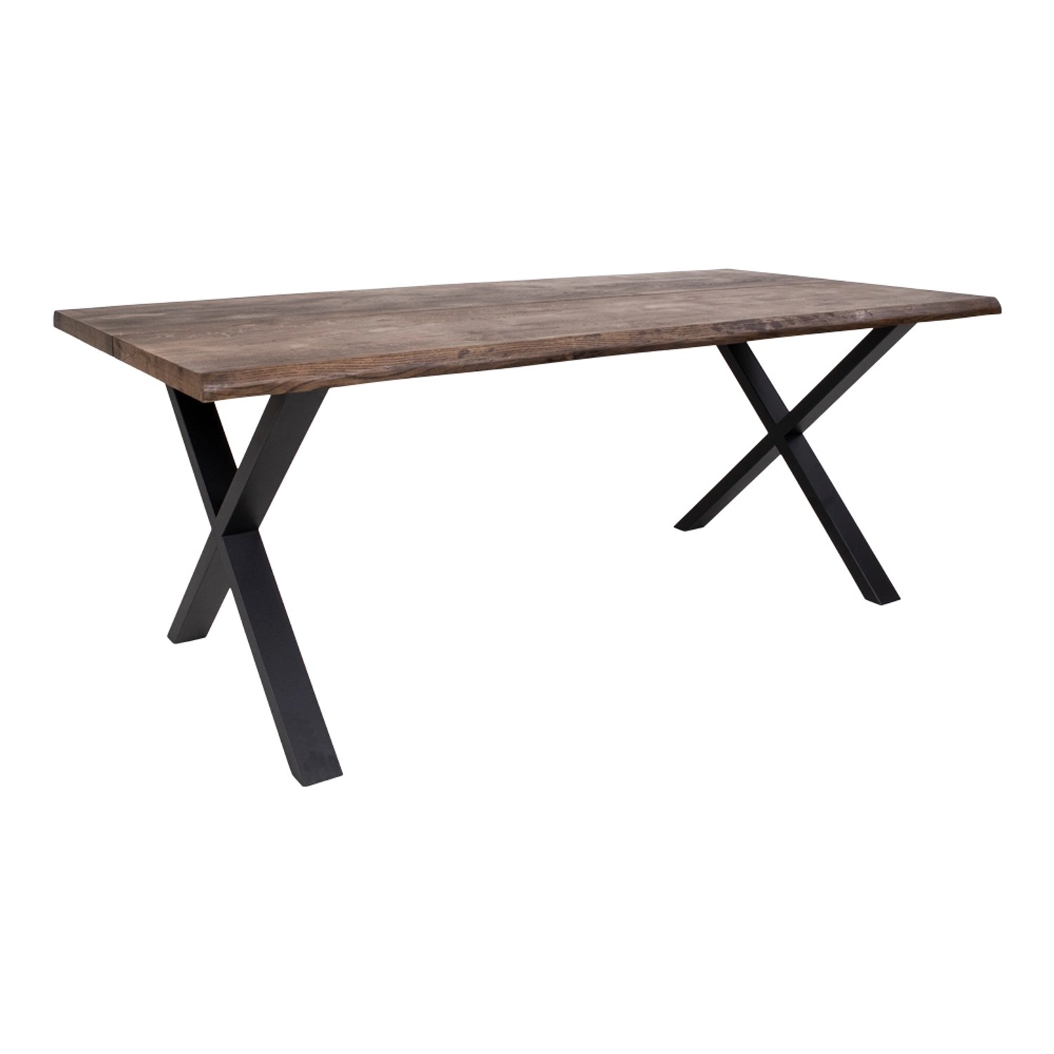 ebuy24 Tony Esstisch mit 95x200 cm Gewellter Kante Eiche GeRaucht Schwarze günstig online kaufen