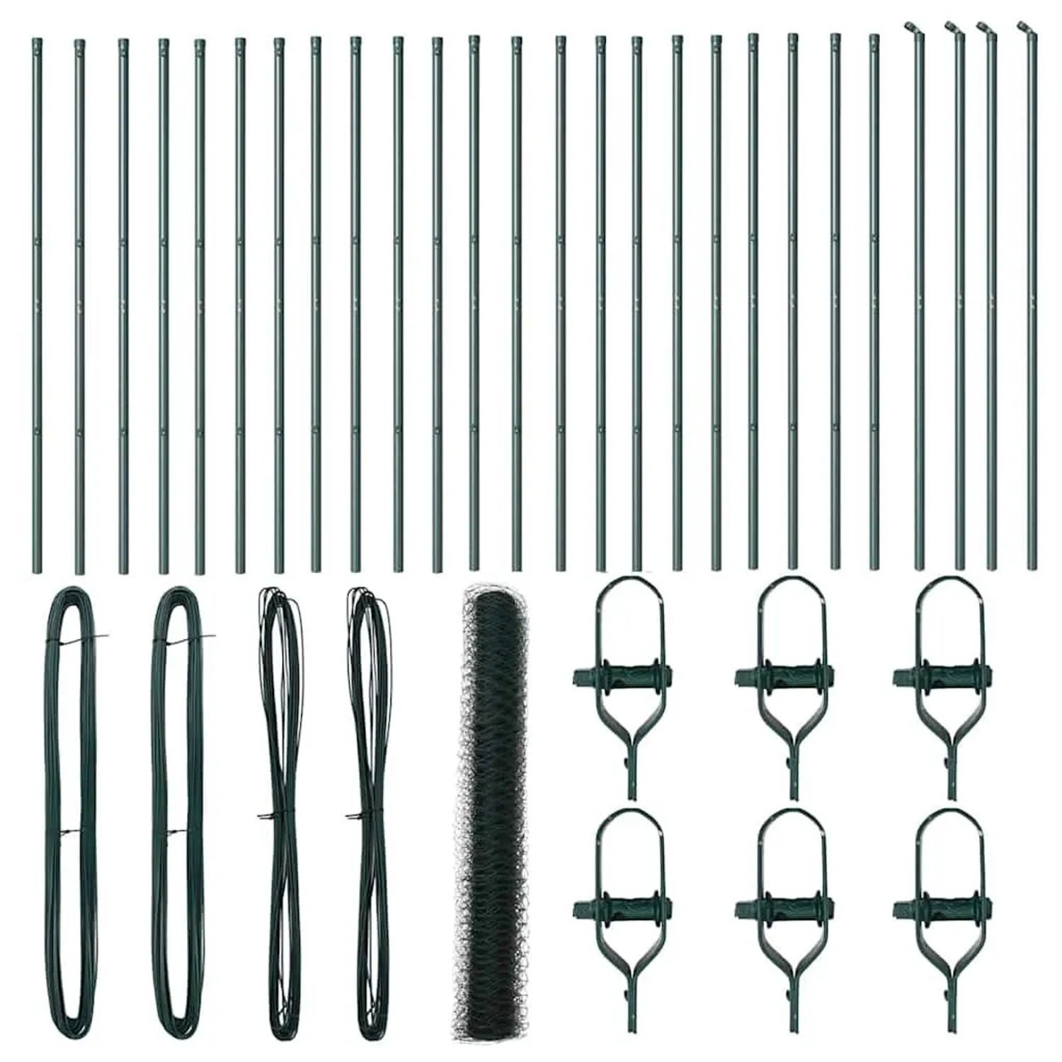 vidaXL Zaunpfosten Grün 50 x 1,4 m 36 mm Netz Stahl und PVC 3352718 günstig online kaufen