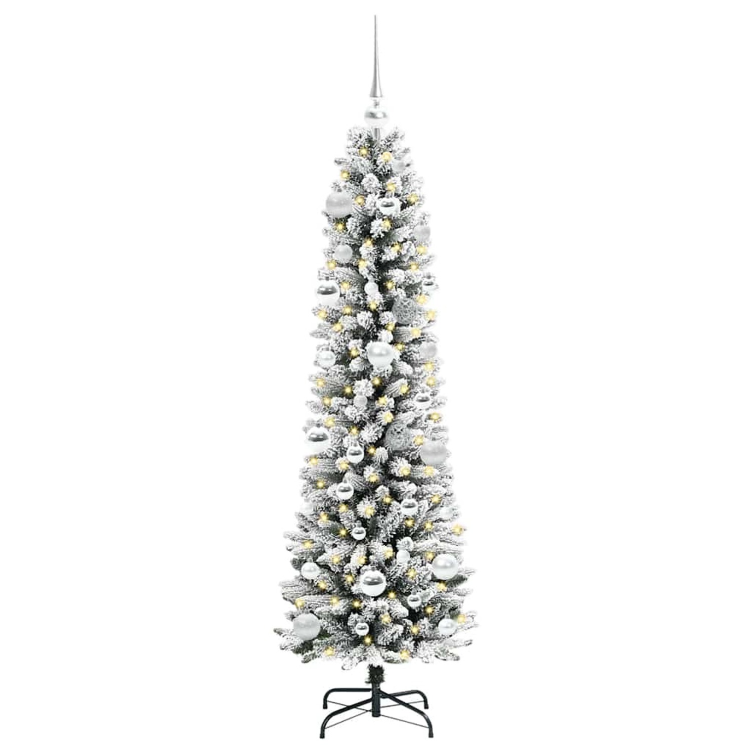 vidaXL Künstlicher Weihnachtsbaum mit 150 LEDs Grün und Weiß 150 cm 3396098