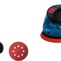 Bosch Professional GEX 12V-125 Akku-Exzenterschleifer mit Schleifblatt und Staubbeutel.