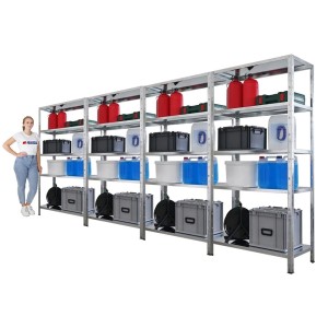 PROREGAL Mega Deal 4x Schwerlastregal Ares HxBxT 180x90x40cm Fachlast 125 kg Verzinkt