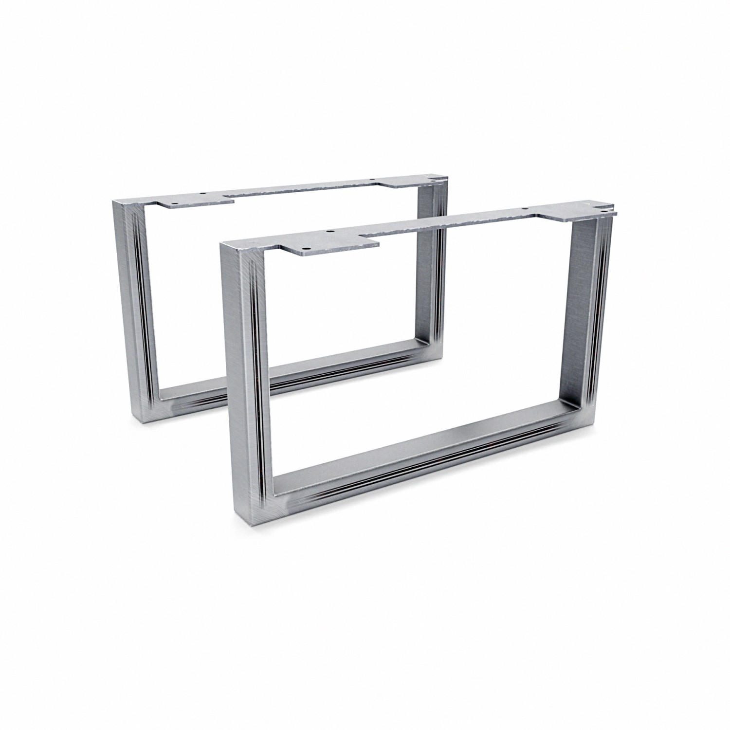 HEVVA Möbelfüße GRAZ 20 cm Hoch 35 cm Tief 2er Set Rohstahl-Klarlack