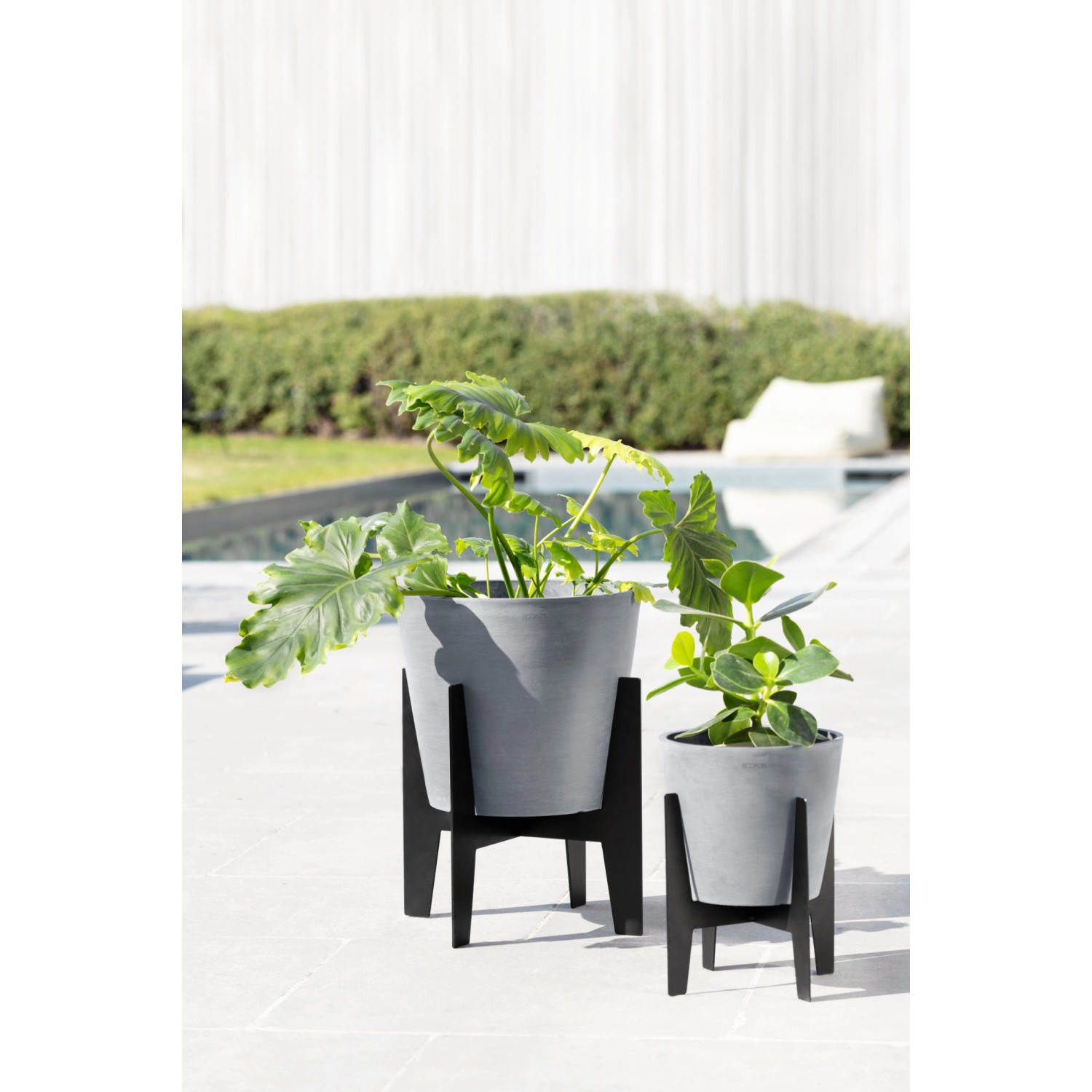 Ecopots Standfüße Stilts, schwarz, 22x22 cm, für Pflanztöpfe Amsterdam/Rotterdam 20 cm.