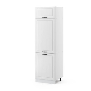 Vicco Kühlumbauschrank R-Line, Hochschrank Küche, Landhausstil, Weiß, 60 cm