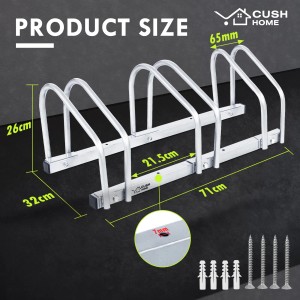 CCLIFE Fahrradständer Boden für 3 Räder bis 65mm Reifenbreite, inklusive Montagematerial.