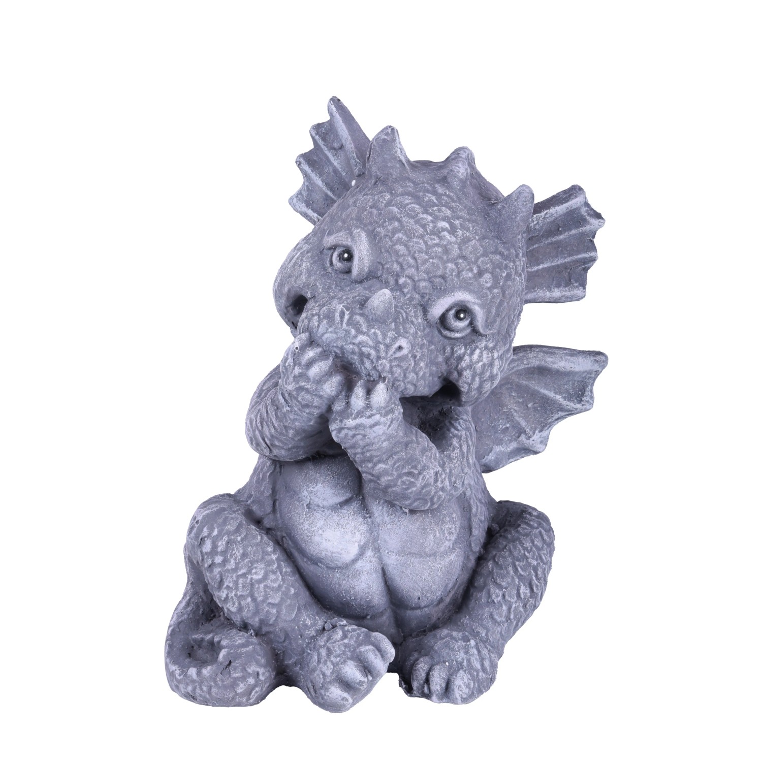 DELUKE Gartenfigur OTTO Keramik Grau-Schwarz 37x28x27cm Gartendeko Outdoor Figur