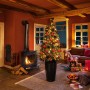 Weihnachtsbaum im schwarzen, hochglänzenden Lechuza Rondo Premium Pflanzgefäß.