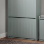 Hellgrauer SoBuy Schuhschrank mit 2 Klappen, gerilltem Design. Ultraflache Schuhkommode für Flur.