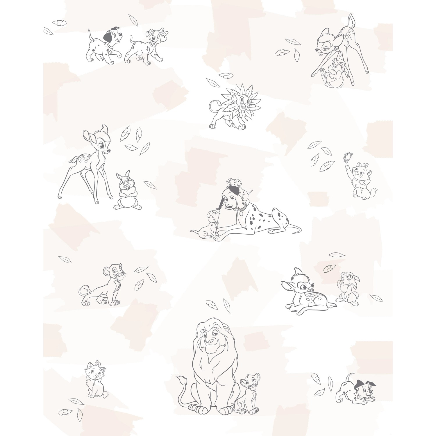 Komar Vlies Fototapete Disney Animals Beige-Weiß günstig online kaufen