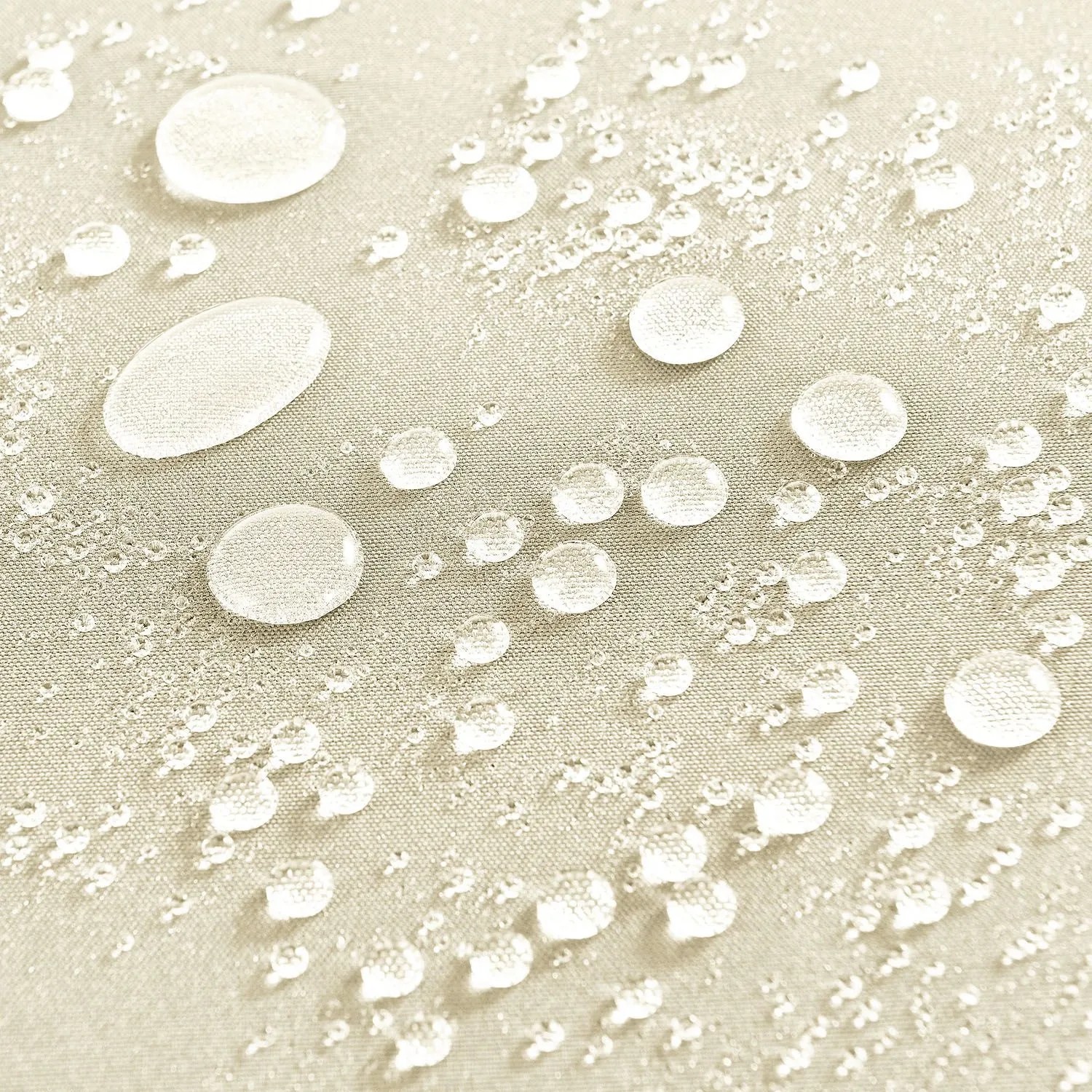 Detailaufnahme: Wasserabweisendes, beiges Markisen-Gewebe der Juskys Seitenmarkise Dubai.